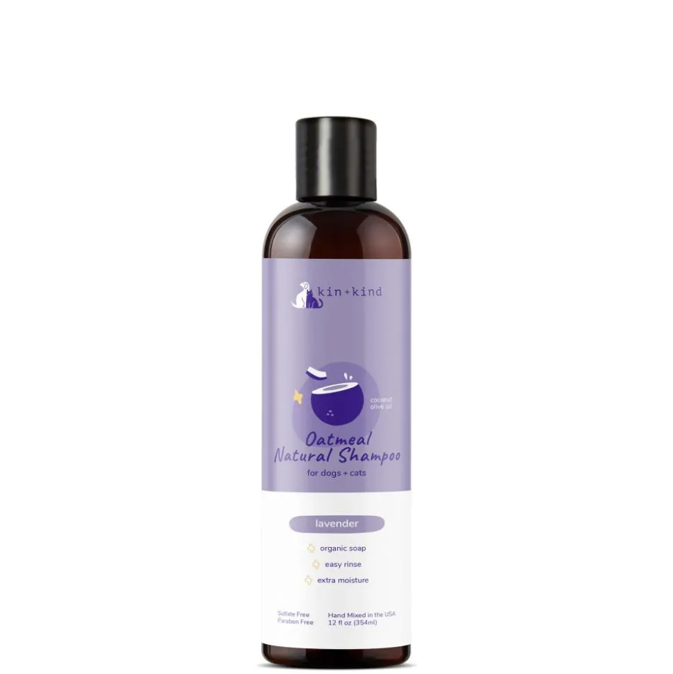 KIN + KIND Organic Skin and Coat Oatmeal Cat and Dog Shampoo - Lavender - 12 oz Bottle