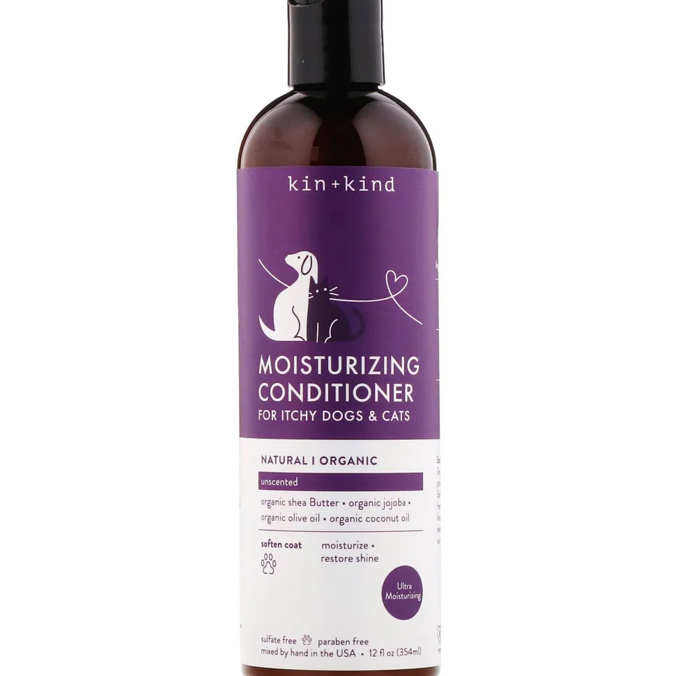 KIN + KIND Organic Skin and Coat Moisturizing Cat and Dog Conditioner - Unscented - 12 oz Bottle