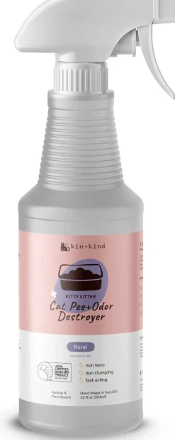 KIN + KIND Pee+Stain+Odor Destroyer (Multi-Surface) Citrus Cat and Dog Stain and Odor Remover - 32 oz