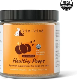 KIN + KIND Raw Superfood Supplements Healthy Poops Cat and Dog - 4 oz Jar