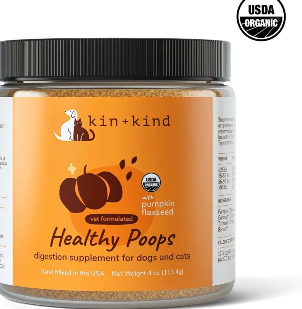 KIN + KIND Raw Superfood Supplements Healthy Poops Cat and Dog - 4 oz Jar