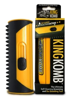 King Komb Yellow Retraction Action Cat and Dog Comb