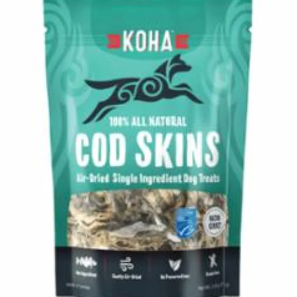 Koha Grain-Free Air-Dried Dog Treats Cod Skins - 2.5 Oz