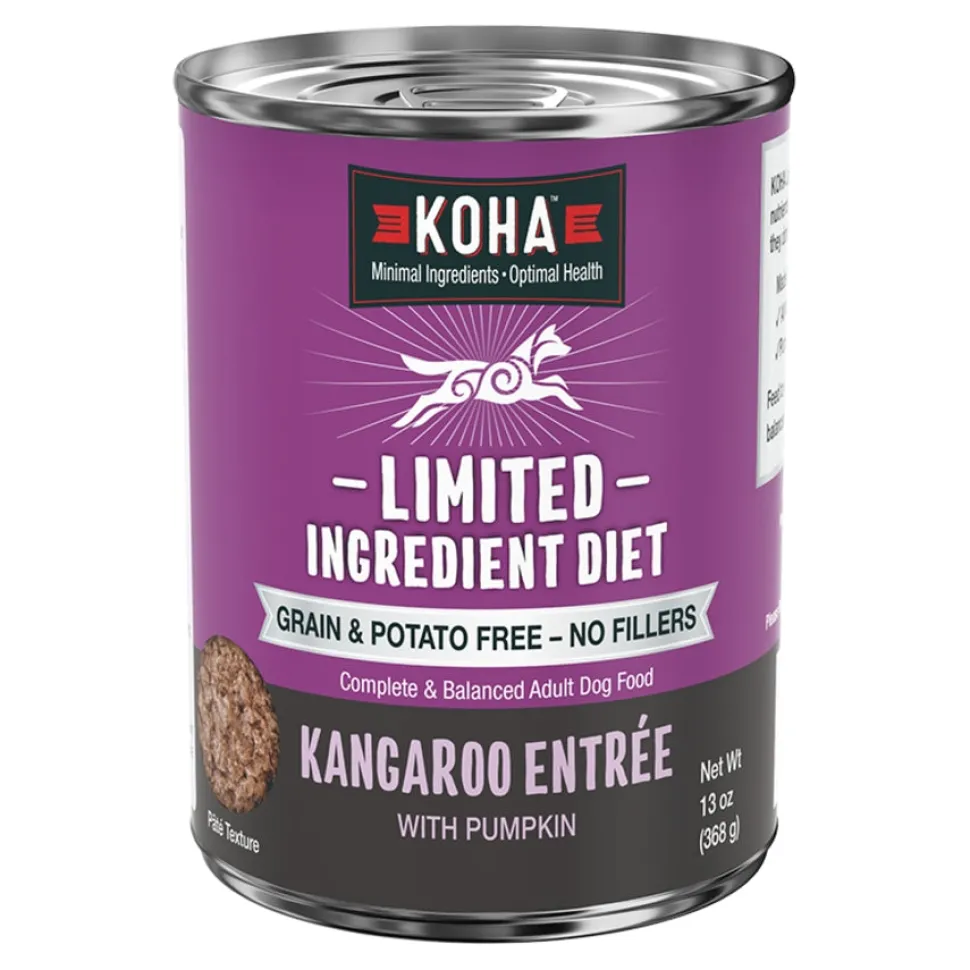 Koha Grain-Free Limited Ingredient Diet 90% Kangaroo and Blueberry Entrée Canned Dog Food - 13 Oz - Case of 12