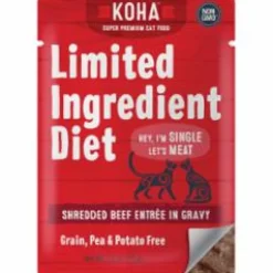 Koha Grain-Free Limited Ingredient Diet Shredded Beef Wet Cat Food - 2.8 Oz - Case of 24