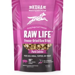 Koha Grain-Free Raw Freeze-Dried Dog Treats Bites Pork - 14 Oz