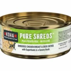 Koha Grain-Free Shredded Chicken Duck Canned Cat Food - 5.5 Oz - Case of 12