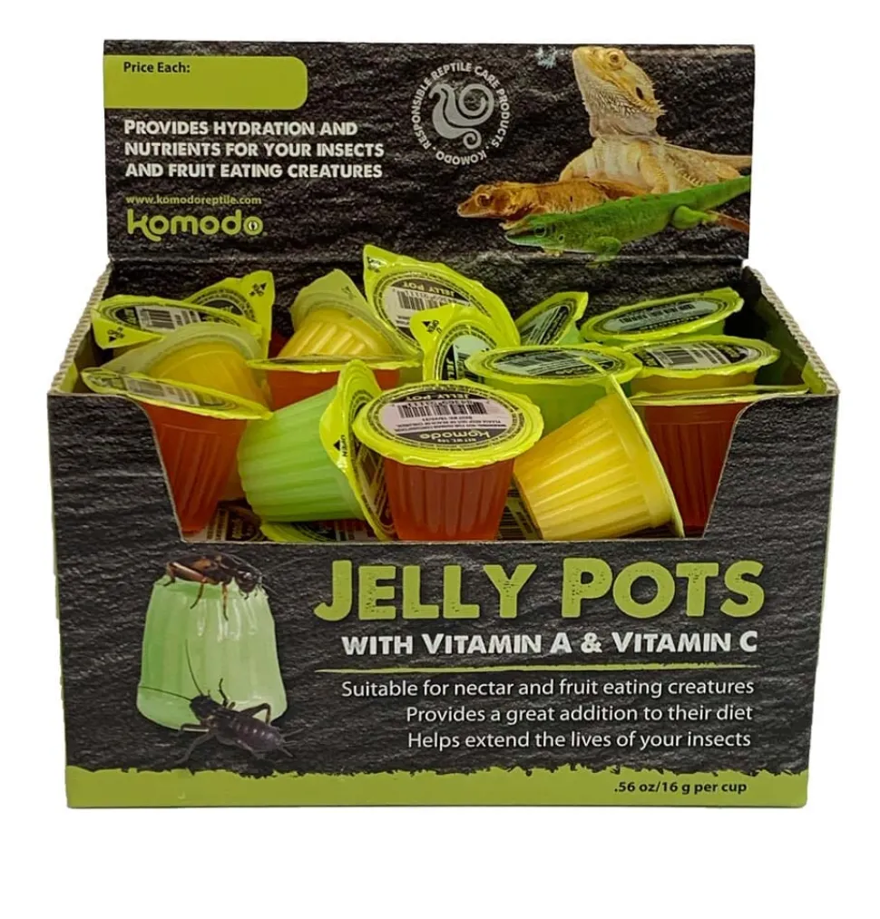 Komodo Jelly Pots Insect Food Fruit Flavor Display - 0.56 Oz - 40 Count