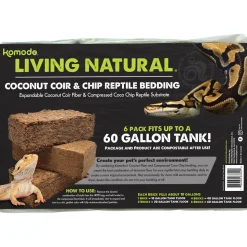 Komodo Living Natural Coconut Coir & Chip Reptile Bedding Brick - 3 Pack
