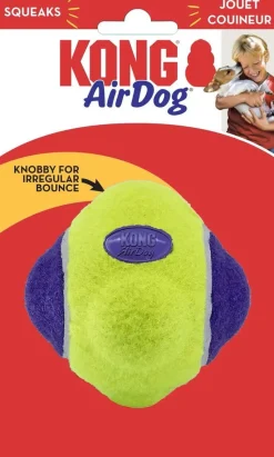 Kong AirDog Squeaky Knobby Ball Felt Fetch Dog Toy - Medium