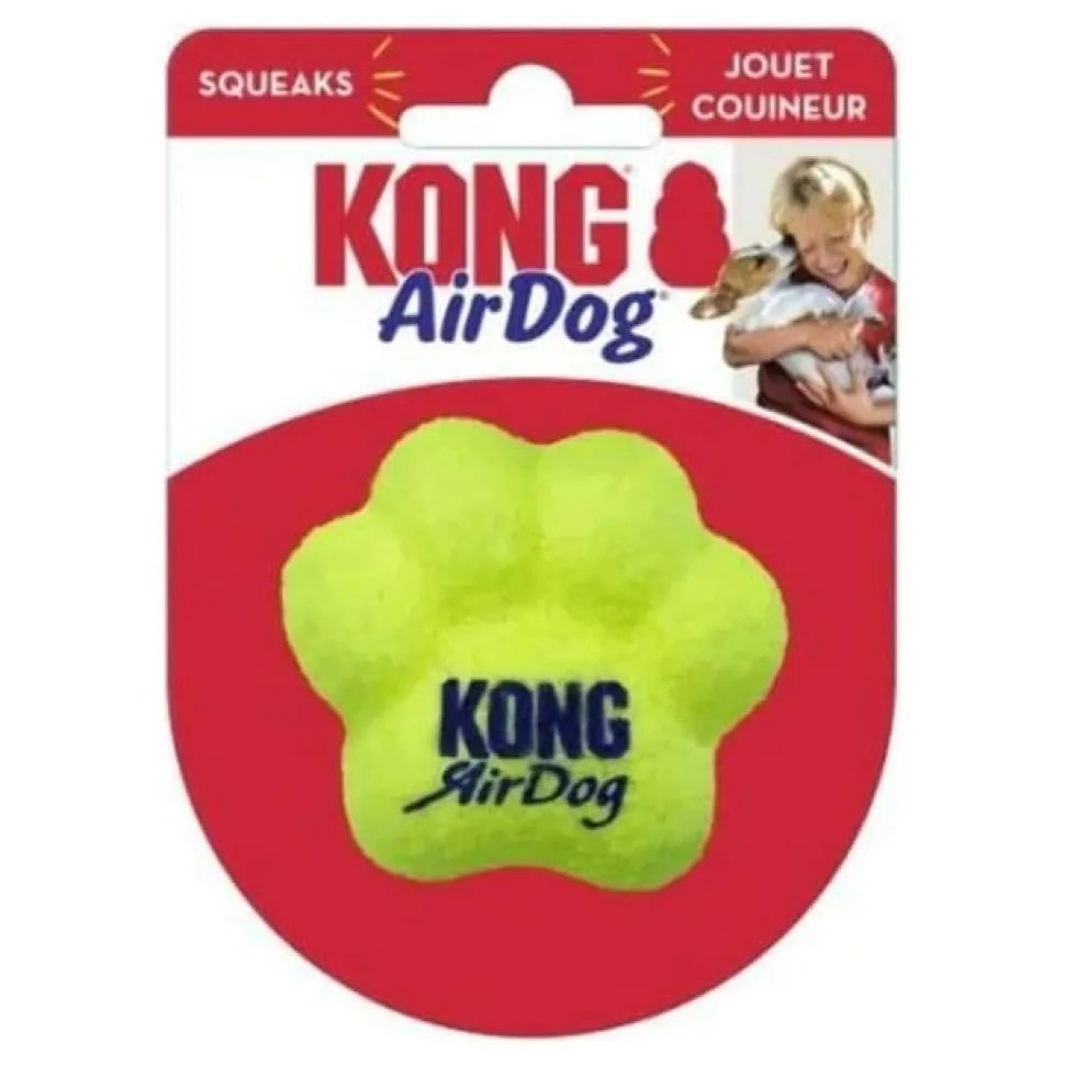 Kong AirDog Squeaky Paw Shaped Felt Fetch Dog Toy - Medium