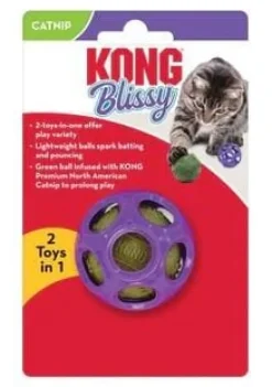 Kong Blissy Moon 2-in-1 Rubber and Catnip Ball Cat Toy - Medium