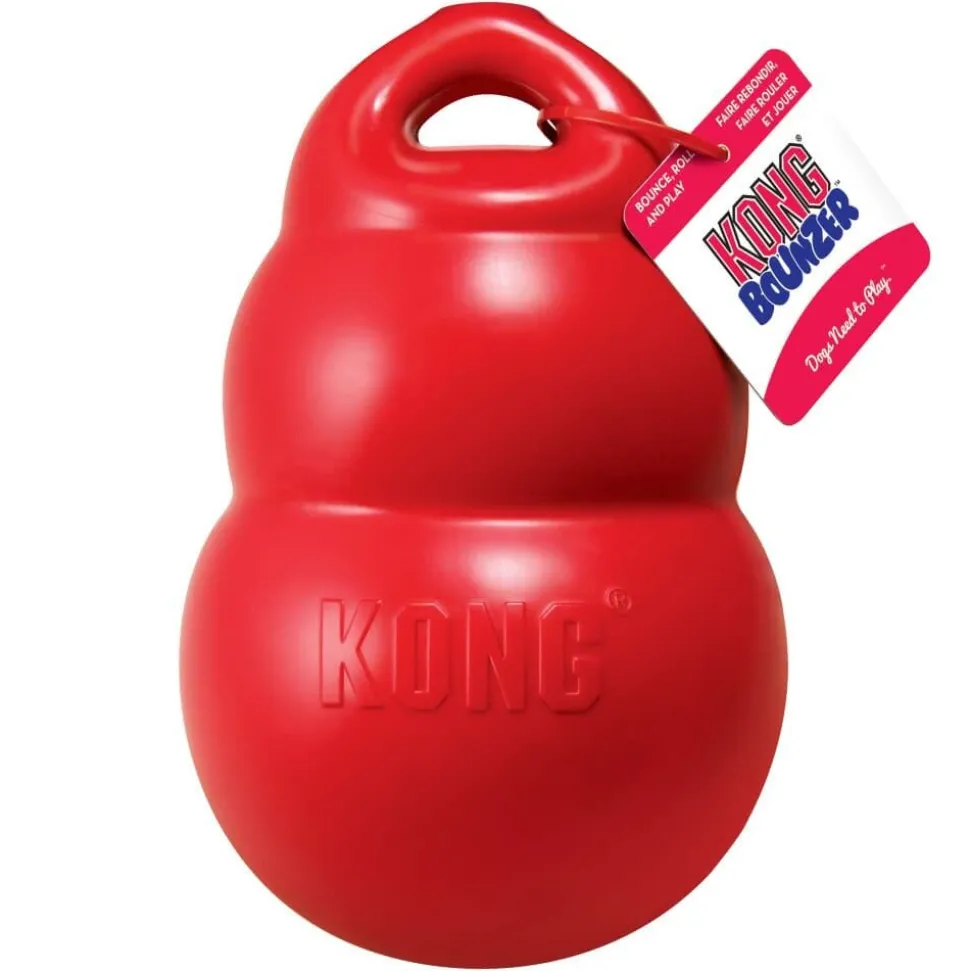 Kong Bounzer Squeak and Rubber Air-Filled Dog Toy Red - Medium