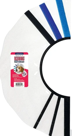 Kong Clear EZ-Collar Clear Blue and Black Safety Dog Collar - Large - 10-13" In Girth