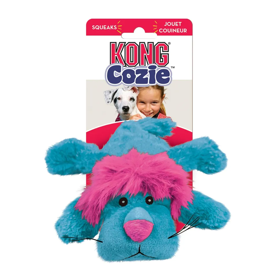 Kong Cozie King Lion Squeak and Plush Dog Toy - Medium