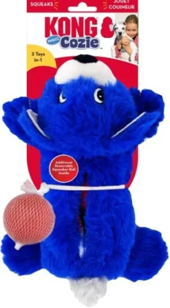 Kong Cozie Pocketz Bear Internal Pouch Squeak and Plush Dog Toy - Small