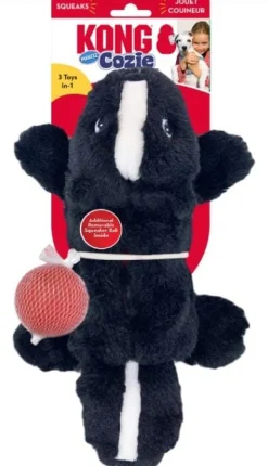 Kong Cozie Pocketz Skunk Internal Pouch Squeak and Plush Dog Toy - Small