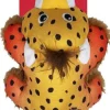 Kong Cozie Tuggz Cheetah Crinkle and Squeak Dog Toy - Medium/Large