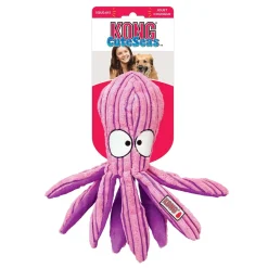 Kong Cuteseas Octopus Corduroy Crinkle and Squeaking Plush Dog Toy