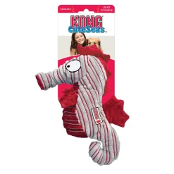 Kong Cuteseas Seahorse Corduroy Crinkle and Squeaking Plush Dog Toy