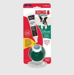 Kong Dental Ball Dog Toy with Fresh Breath and Teeth Cleaning Gel - Large