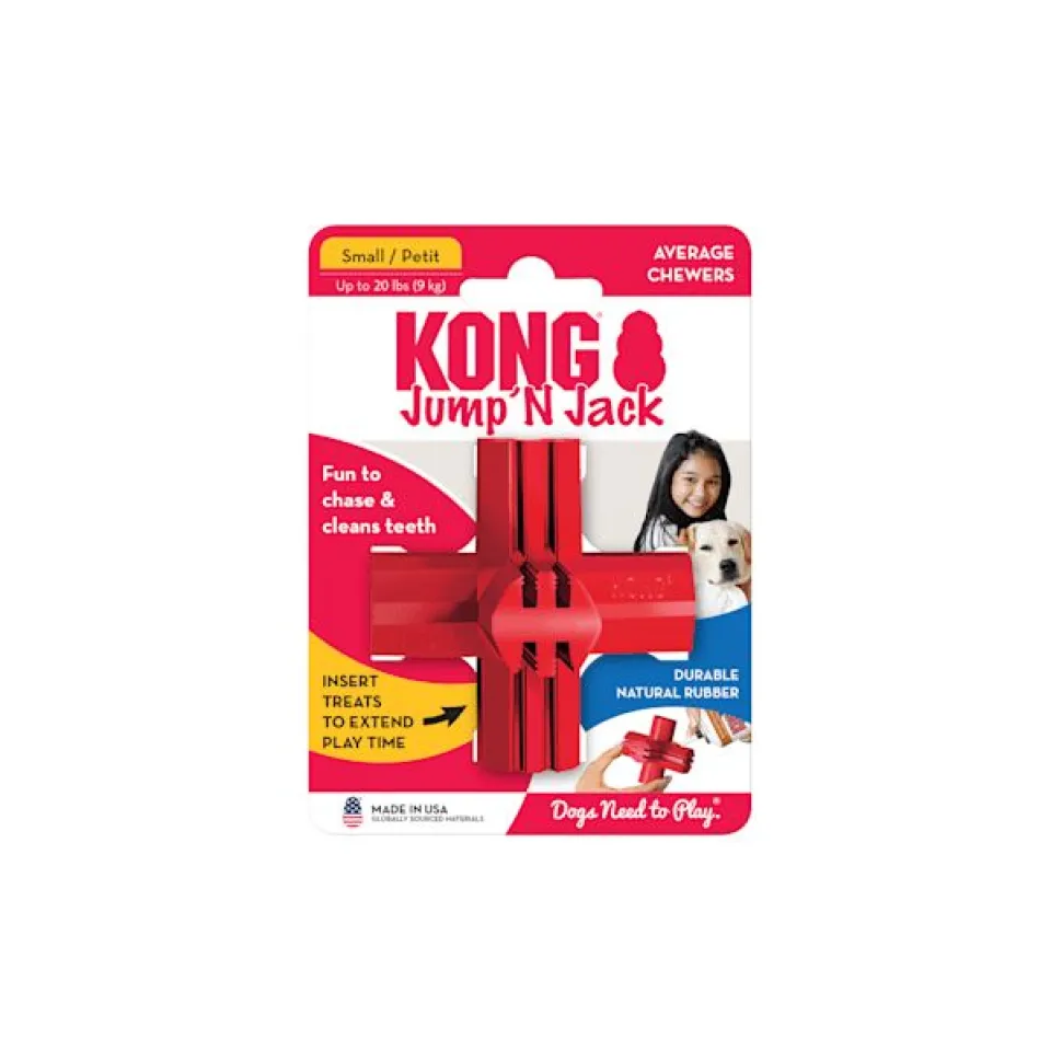 Kong Dental Textured Jump N' Jack Rubber Dog Toy - Small