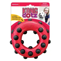 Kong Dotz Textured Gum Massaging Circle Rubber Dog Toy - Large