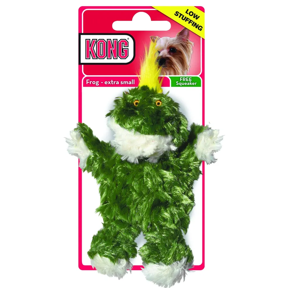 Kong Dr. Noyz Mini Frog Plush Dog Toy - Extra Small