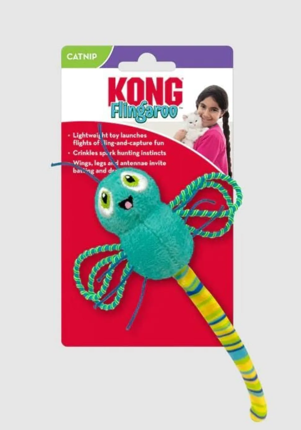 Kong Flingaroo Dragonfly Crinkle and Plush Cat Toy