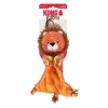 Kong Floppy Knotz Flatz Lion Internal Knotted Squeak Dog Toy - Yellow - Small/Medium