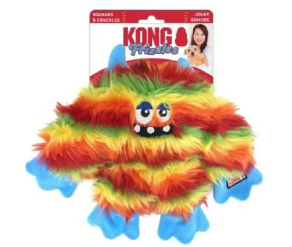 Kong Frizzles Zazzle Squeak and Crackle Cozy Plush Dog Toy - Medium