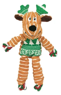 Kong Holiday Floppy Knots Raindeer Internal Knotted Rope and Squeak Dog Toy - Small/Medium