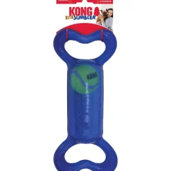 Kong Jumbler Tug Fetch and Chew Inner Tennis Ball and Rubber Dog Toy - Medium/Large
