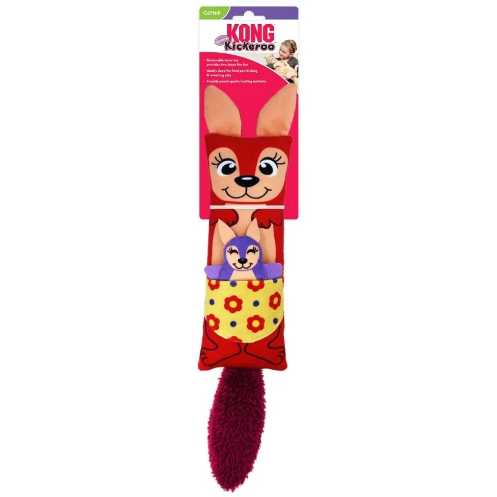 Kong Kickeroo Kanga Crinkle Catnip Cat Toy - Red