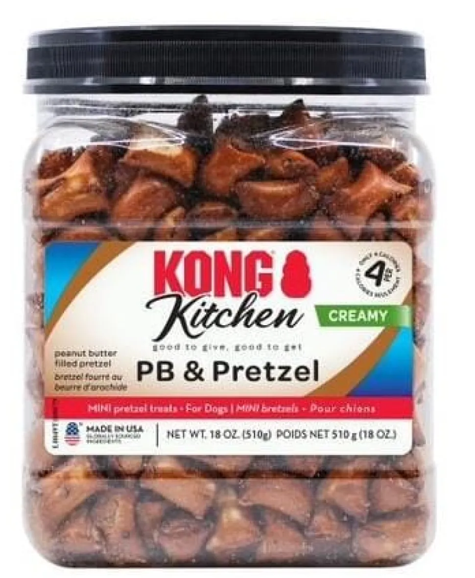 Kong Kitchen Creamy Pretzel Dog Biscuits Treats - 18 Oz