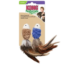 Kong Natural Fish Crinkle and Feather Plush Catnip Cat Toys - 2 Pack