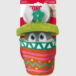 Kong Puzzlements Flower Pot Crinkle and Squeaking Plush Dog Toy - Medium