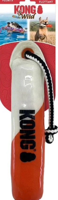Kong Shieldz Dummy Fetch and Toss Floating Dog Toy - Red/White - Small/Medium