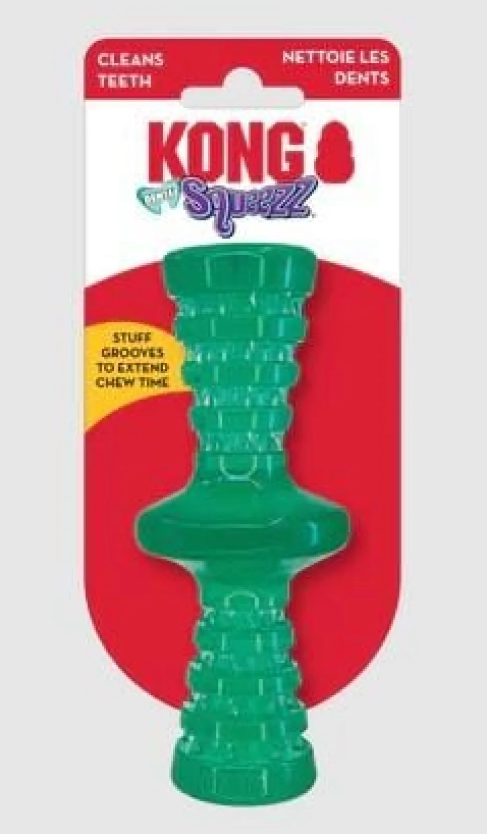Kong Squeezz Dental Textured Roller Bone Dog Toy - X-Small/Small