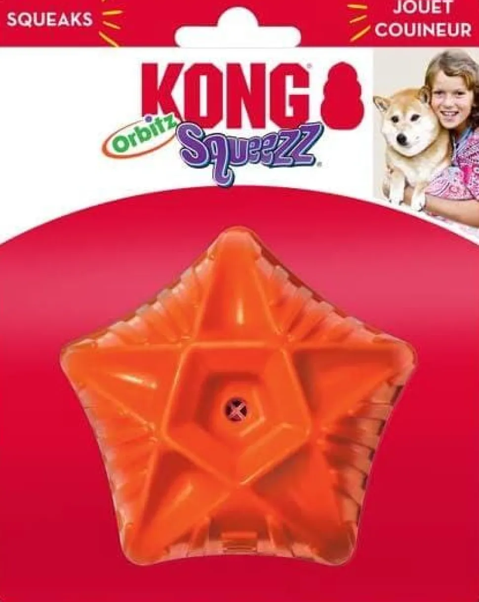 Kong Squeezz Orbitz Textured Ball Squeak and Fetch Dog Toy - Assorted - Medium/Large