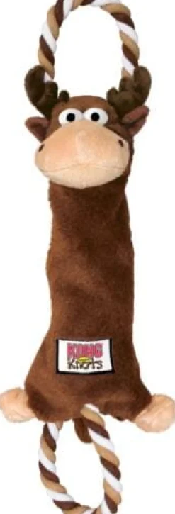 Kong Tugger Knots Moose Internally Roped Squeak and Plush Dog Toy - Small/Medium