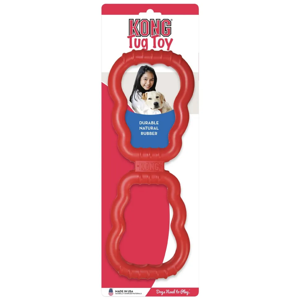 Kong Tug-of-War Stretchy Natural Rubber Durable Dog Toy - Red - Medium