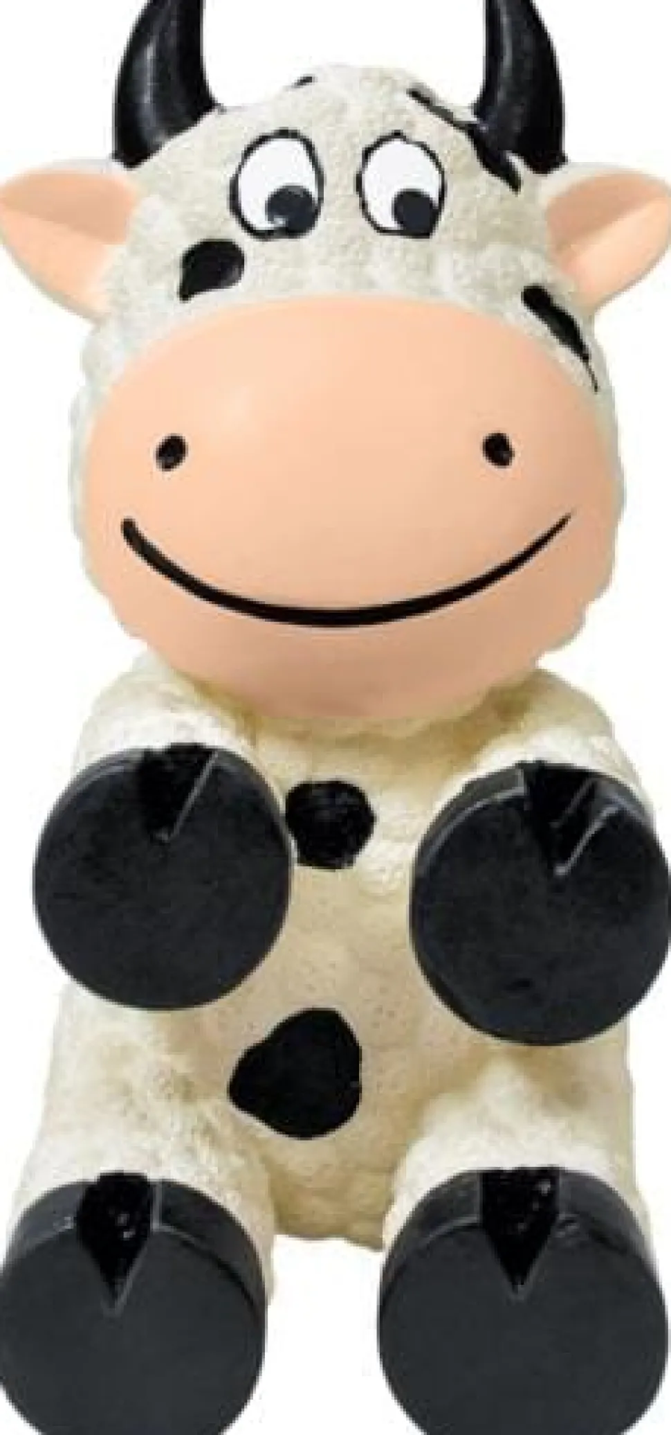 Kong Wiggi Cow Squeak and Chew Dog Toy - White - Small