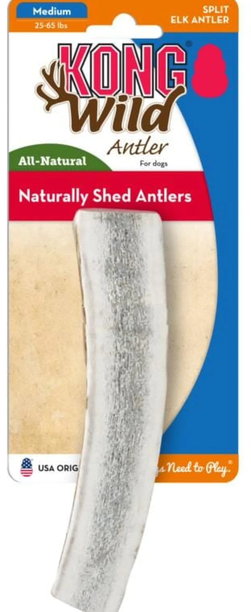 Kong Wild Antler Split Natural Dog Chews - Medium