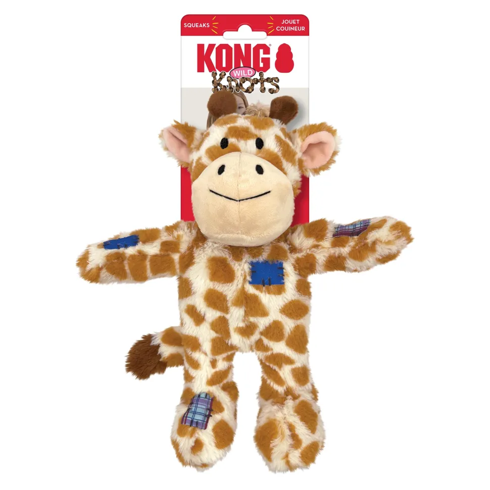 Kong Wild Knots Giraffe Internally Knotted Squeak and Plush Dog Toy - Medium/Large