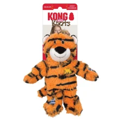 Kong Wild Knots Tiger Internally Knotted Squeak and Plush Dog Toy - Small/Medium