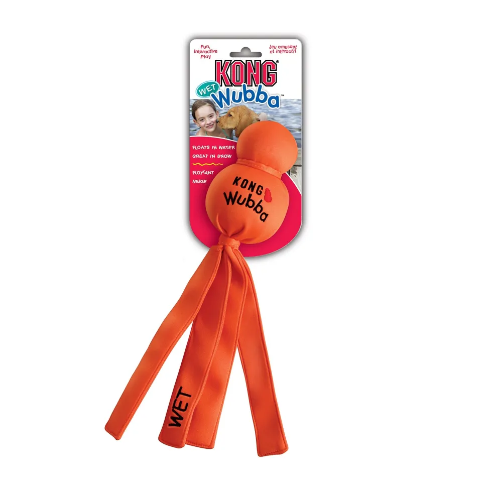 Kong Wubba Comet Squeak and Fetch Rubber and Nylon Dog Toy - Assorted - X-Large