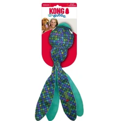 Kong Wubba Finz Inner Tennis Ball Squeak and Fetch Nylon Dog Toy - Blue - X-Large