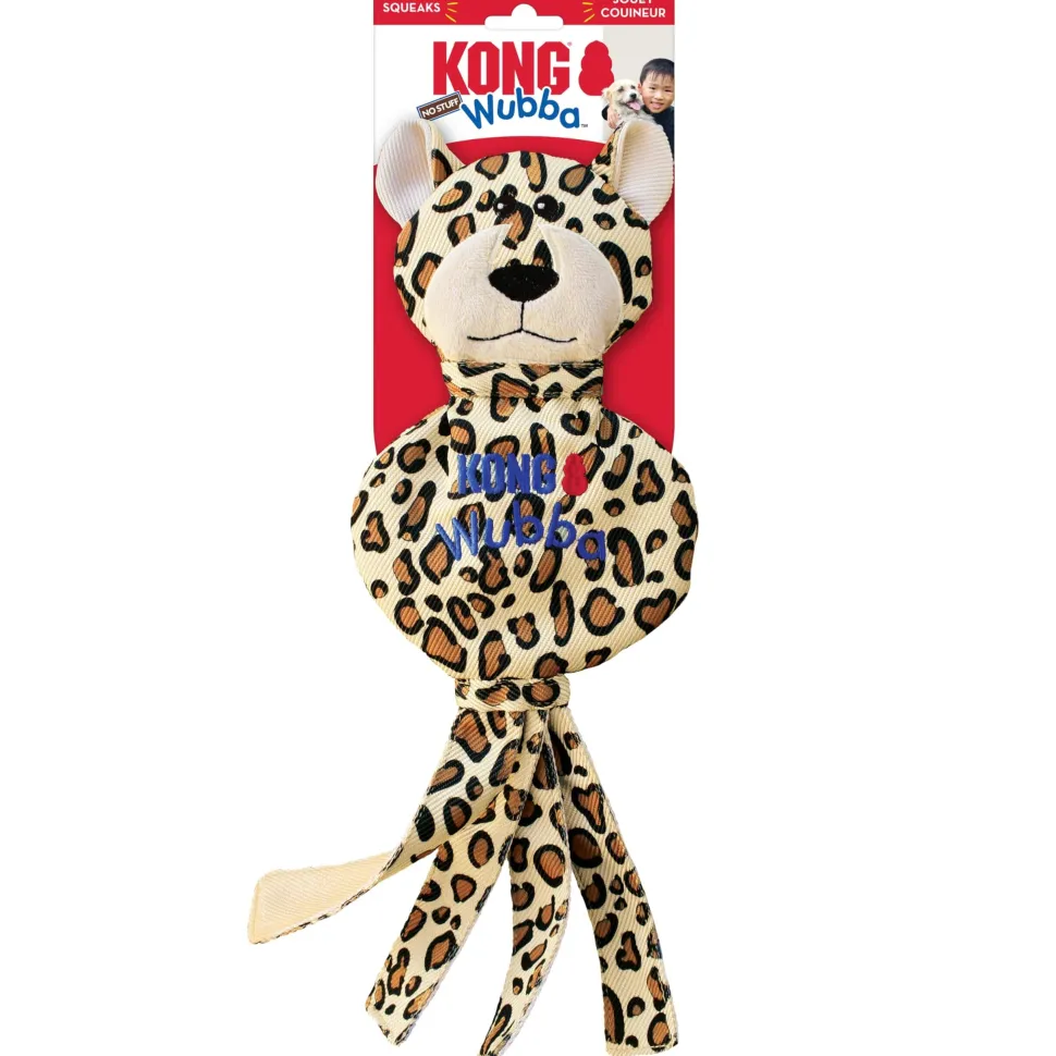 Kong Wubba Giraffe Low-Stuffing and Squeak Nylon Dog Toy - Brown - Large