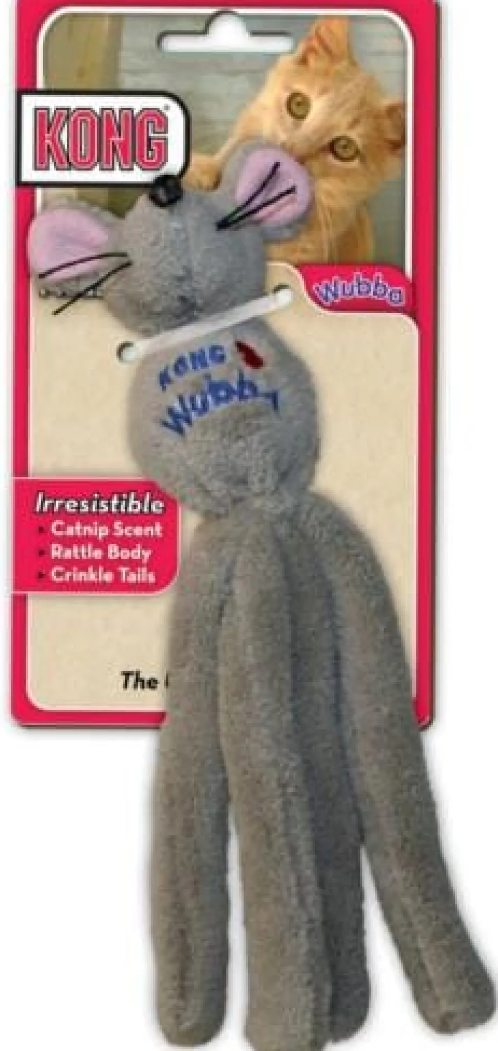 Kong Wubba Mouse Crinkle and Crackle Soft Plush Catnip Cat Toy